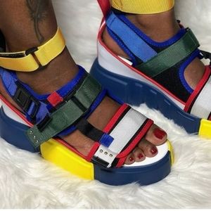 Multicolored platform shoes size11 Euro 42